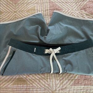 Vuori Teal and Greyish Green Swim Shorts